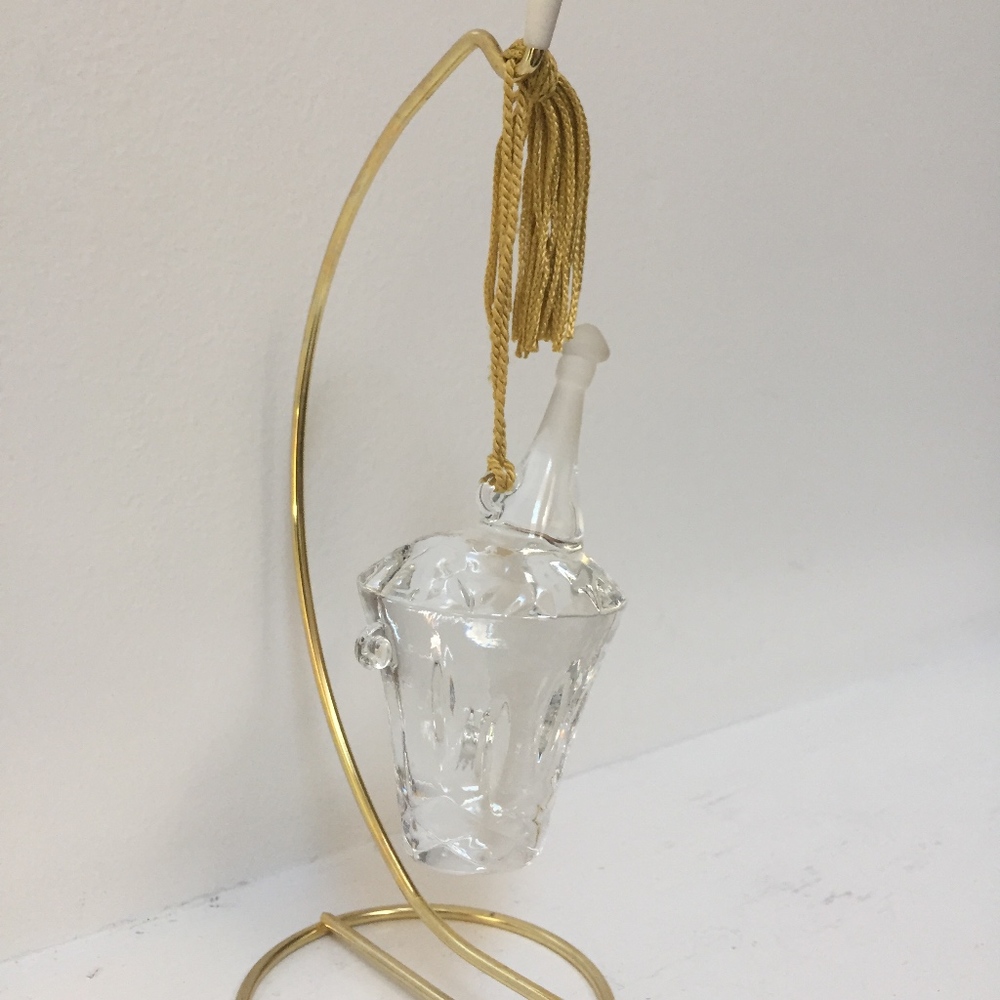 Gorham Crystal Ornament Champagne Bucket NWOT